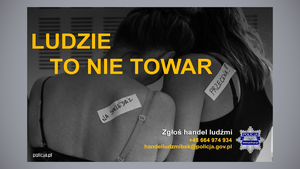 zdjęcie kolorowe: plakat dotyczący kampanii przeciwko handlowi ludźmi