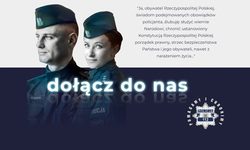 zdjęcie kolorowe: plakat zachęcający do służby w Policji